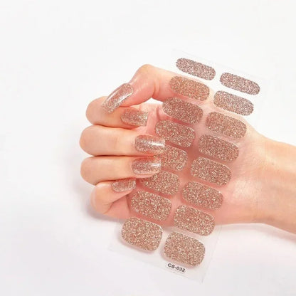 UV Semi Cured Gel Nail Wraps – Long Lasting French Style LED Gel Nail Stickers for Nail Extensions