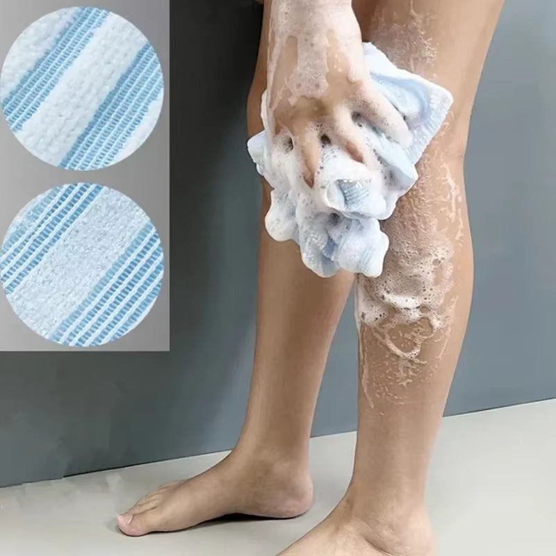 Ultra-Long Exfoliating Back Scrubber – Multi-Function Shower Bath Towel