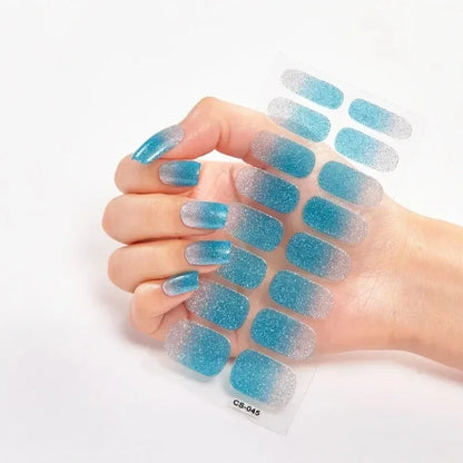 UV Semi Cured Gel Nail Wraps – Long Lasting French Style LED Gel Nail Stickers for Nail Extensions