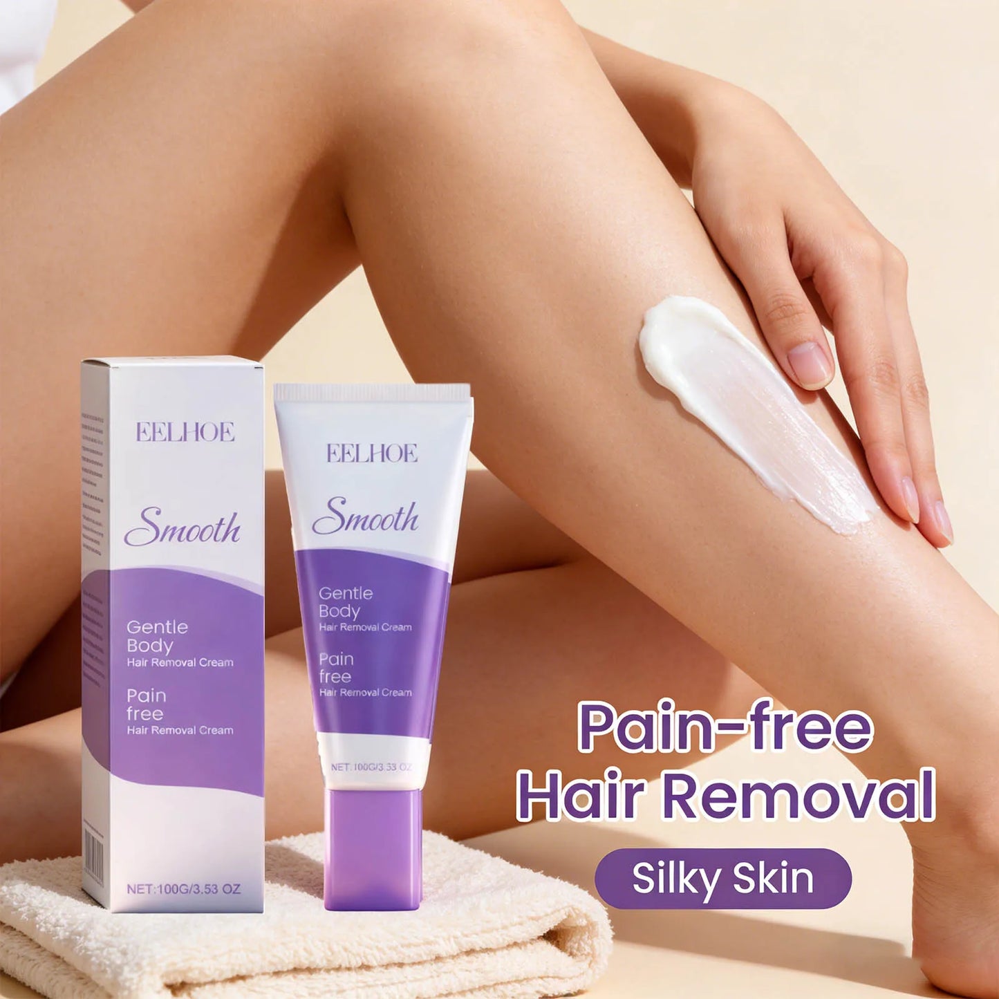 Moisturizing Hair Removal Cream – Gentle Body Hair Removal Lotion