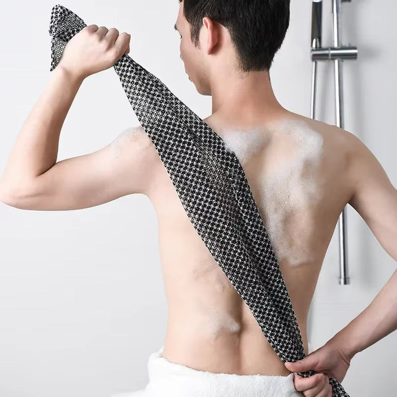 Ultra-Long Exfoliating Back Scrubber – Multi-Function Shower Bath Towel