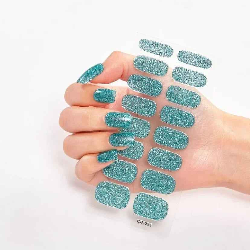 UV Semi Cured Gel Nail Wraps – Long Lasting French Style LED Gel Nail Stickers for Nail Extensions