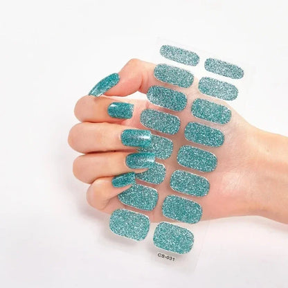 UV Semi Cured Gel Nail Wraps – Long Lasting French Style LED Gel Nail Stickers for Nail Extensions