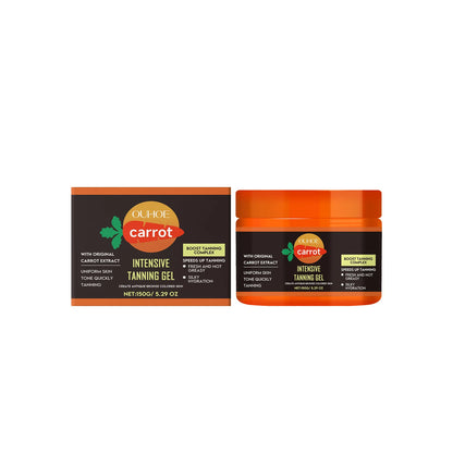Carrot Tanning Gel Hydrating Lightweight Fast Absorbing Bronzing Gel Moisturizing Natural Sunless Tan Enhancer for Face & Body