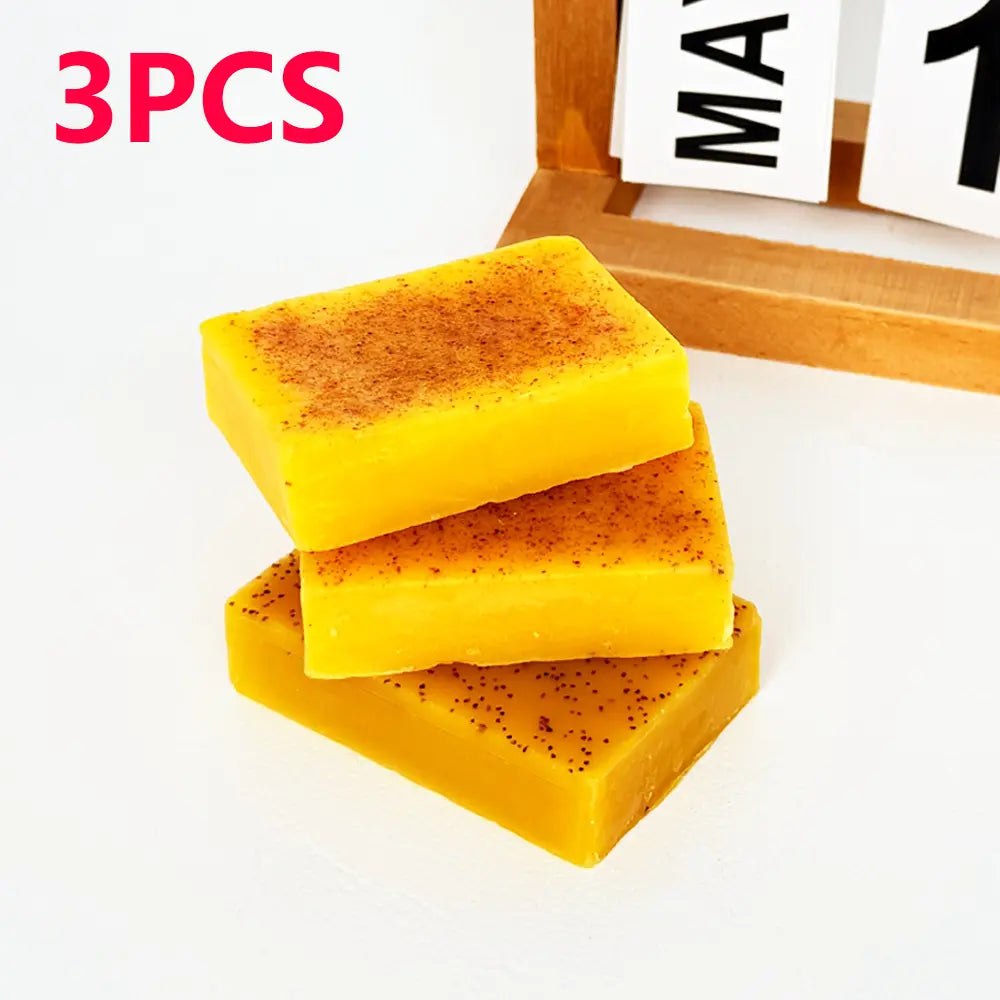 Revitalize Your Skin with 3Pcs Honey Glow Lemon Turmeric & Kojic Acid Brightening Soap - Dark Spot Remover for a Radiant Face & Body Cleanser with Retinol