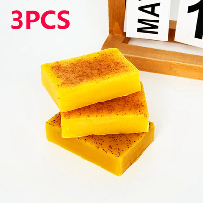 Revitalize Your Skin with 3Pcs Honey Glow Lemon Turmeric & Kojic Acid Brightening Soap - Dark Spot Remover for a Radiant Face & Body Cleanser with Retinol
