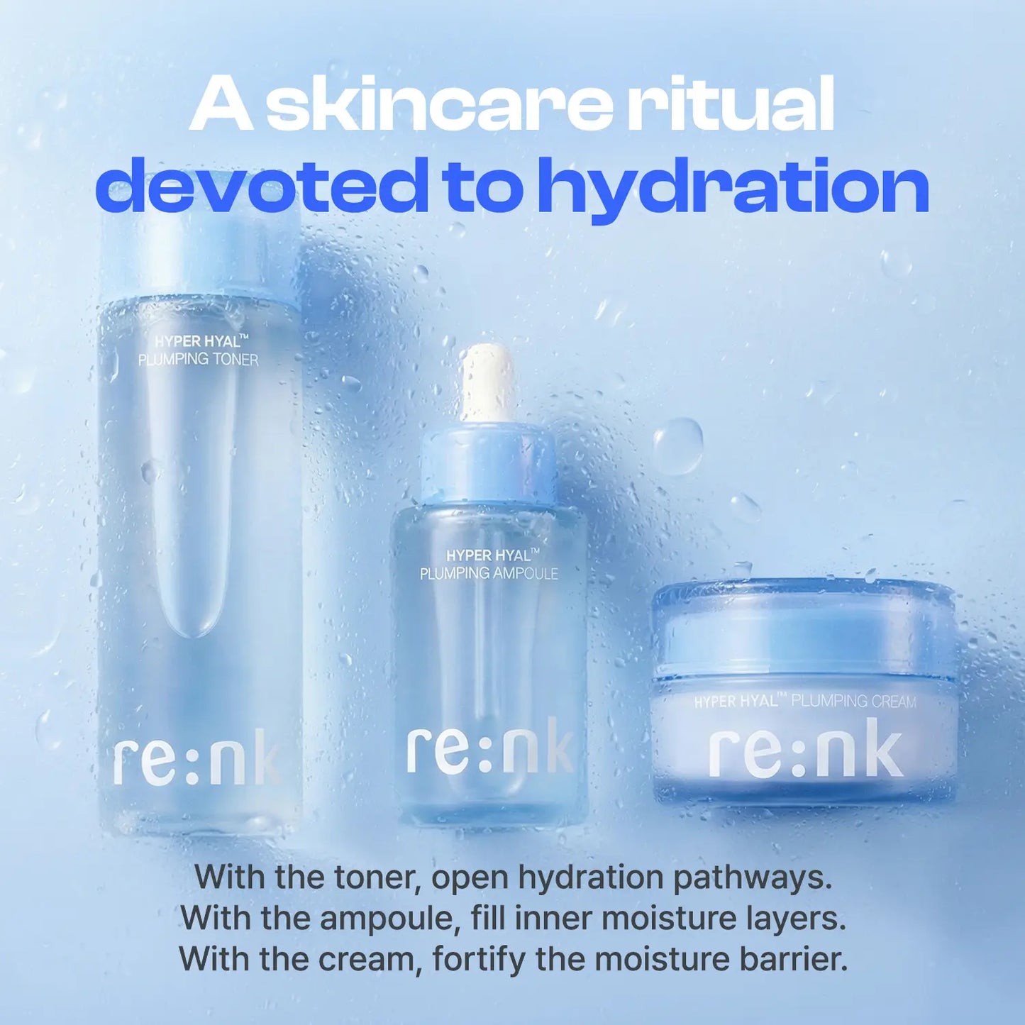Re:Nk Hyper Hyal Plumping Ampoule – Moisturizing Facial Serum with Hyaluronic Acid, Panthenol and Allantoin, Enhance Skin Glow and Pore Care, Deep Hydration for Dry Skin, K-Beauty Skincare (3.38 Fl Oz)