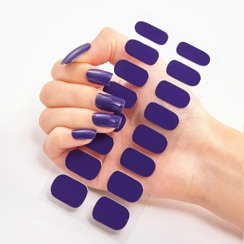 UV Semi Cured Gel Nail Wraps – Long Lasting French Style LED Gel Nail Stickers for Nail Extensions