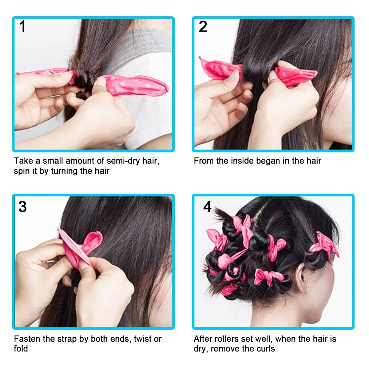 30 Pieces Hair Curler Rollers DIY Night Sleep Foam Hair Styling Tools Flexible Soft Sponge Pillow Curlers Rollers with Storage Bag (5 Colors)