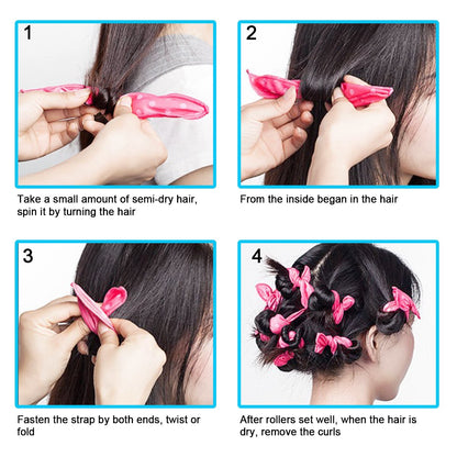 30 Pieces Hair Curler Rollers DIY Night Sleep Foam Hair Styling Tools Flexible Soft Sponge Pillow Curlers Rollers with Storage Bag (5 Colors)