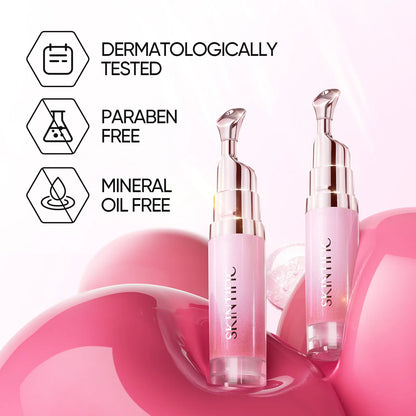 SKINTIFIC Hydrating Brightening Lip Serum – Hyaluronic Acid & Peptide Glossy Korean Lip Balm with Cooling Roller Applicator