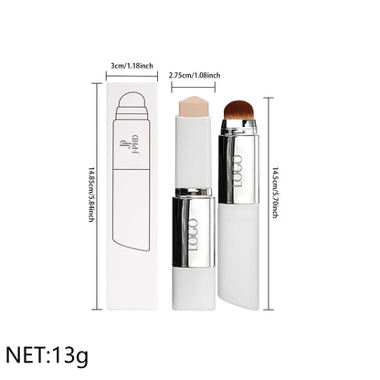 Two-In-One Brush Head Foundation Stick, Lightweight and Smooth, Long-Lasting Coverage, Creating a Perfect Makeup Effect