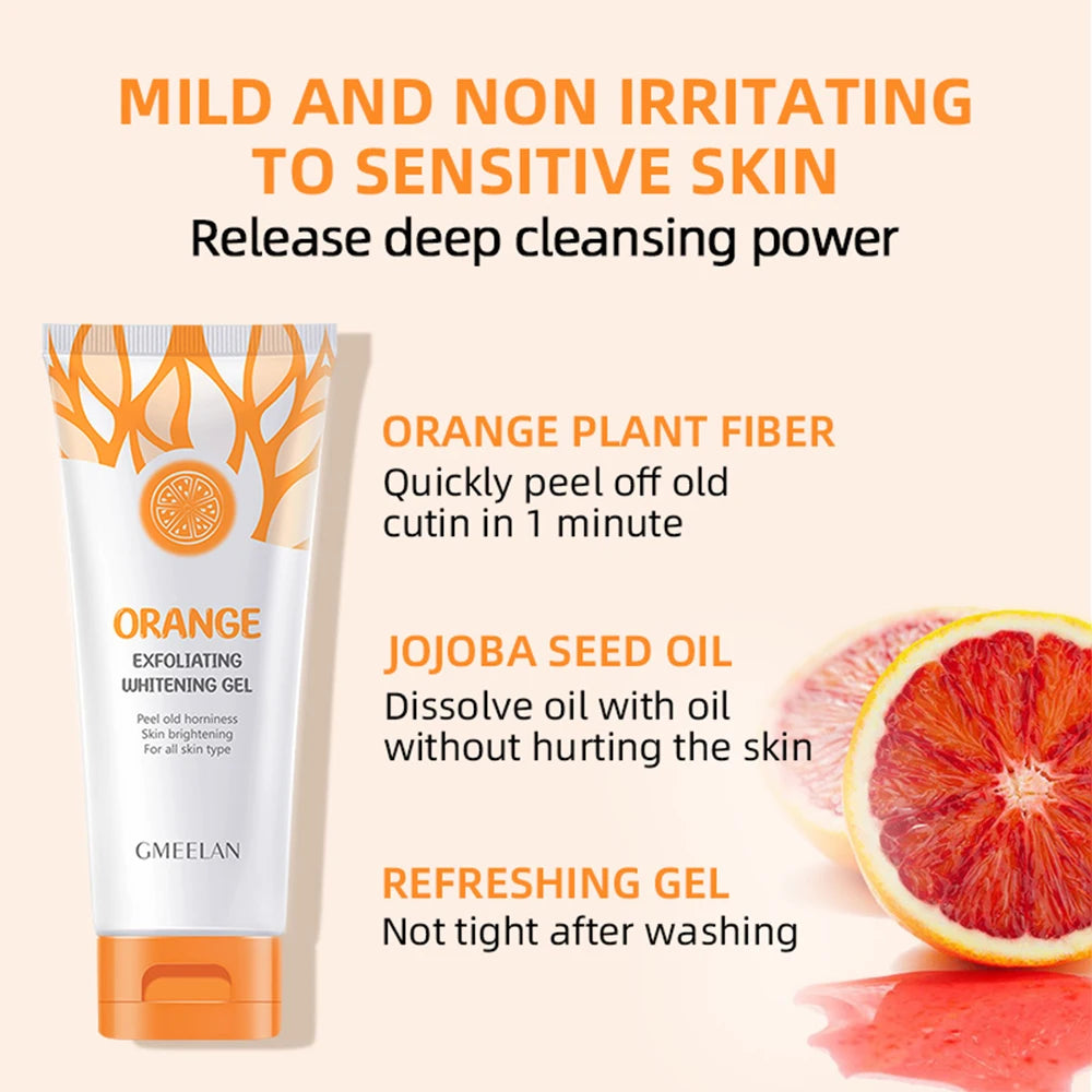 Orange Exfoliating Gel 50g – Gentle Dead Skin Remover, Brightening Face & Body Scrub, Hydrating Peeling Gel for Smooth Radiant Skin