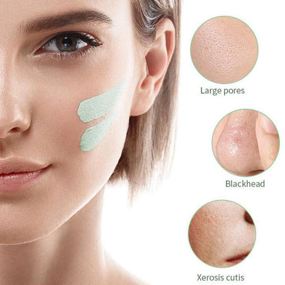 Green Tea Solid Cleansing Mask Acne Blemish Treatment Cream Blackhead Removal Natural Plant Formula Mild Skincare Solution