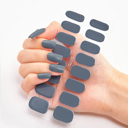 UV Semi Cured Gel Nail Wraps – Long Lasting French Style LED Gel Nail Stickers for Nail Extensions