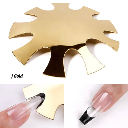 Pro 12 Style Easy French Smile Cut V Line Edge Trimmer Nail Cutter Almond Design Nail Stencil Styling Mold French Manicure Tools