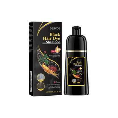 Black Hair Dye Shampoo 3-in-1 – Natural Herbal Hair Color Shampoo for Black Hair, Deep Nourishing, Hair Growth & Gray Hair Coverage