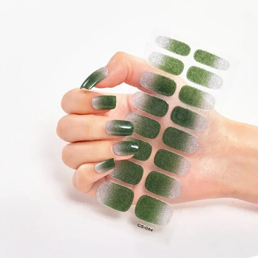 UV Semi Cured Gel Nail Wraps – Long Lasting French Style LED Gel Nail Stickers for Nail Extensions