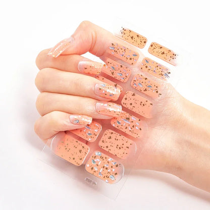 UV Semi Cured Gel Nail Wraps – Long Lasting French Style LED Gel Nail Stickers for Nail Extensions