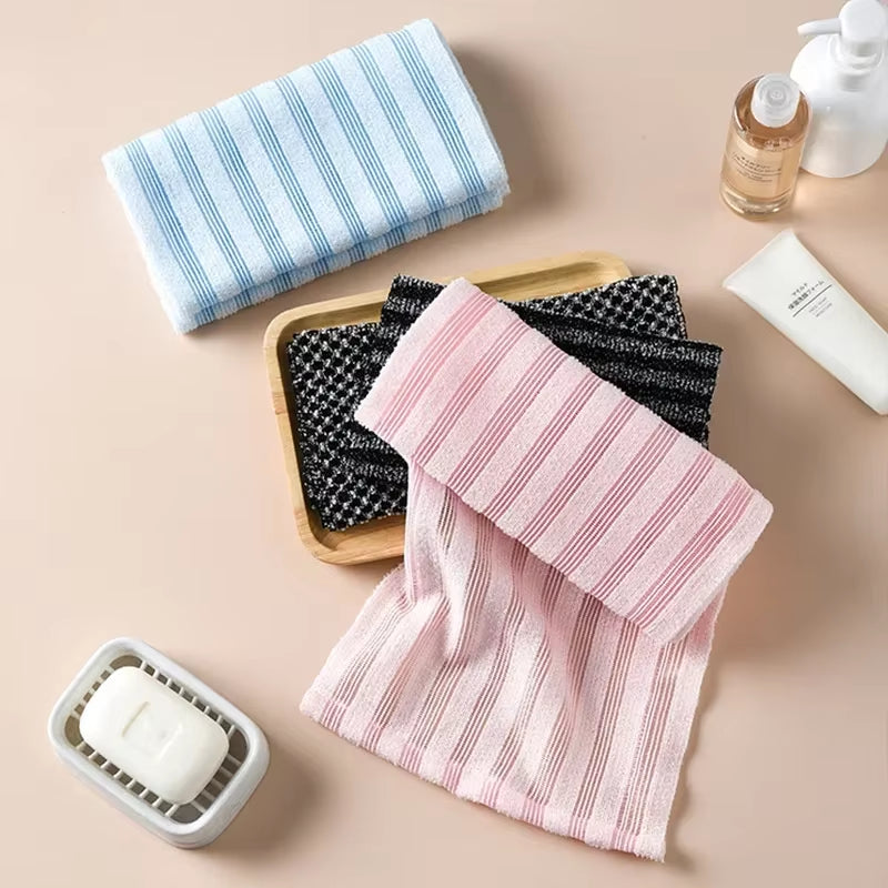Ultra-Long Exfoliating Back Scrubber – Multi-Function Shower Bath Towel