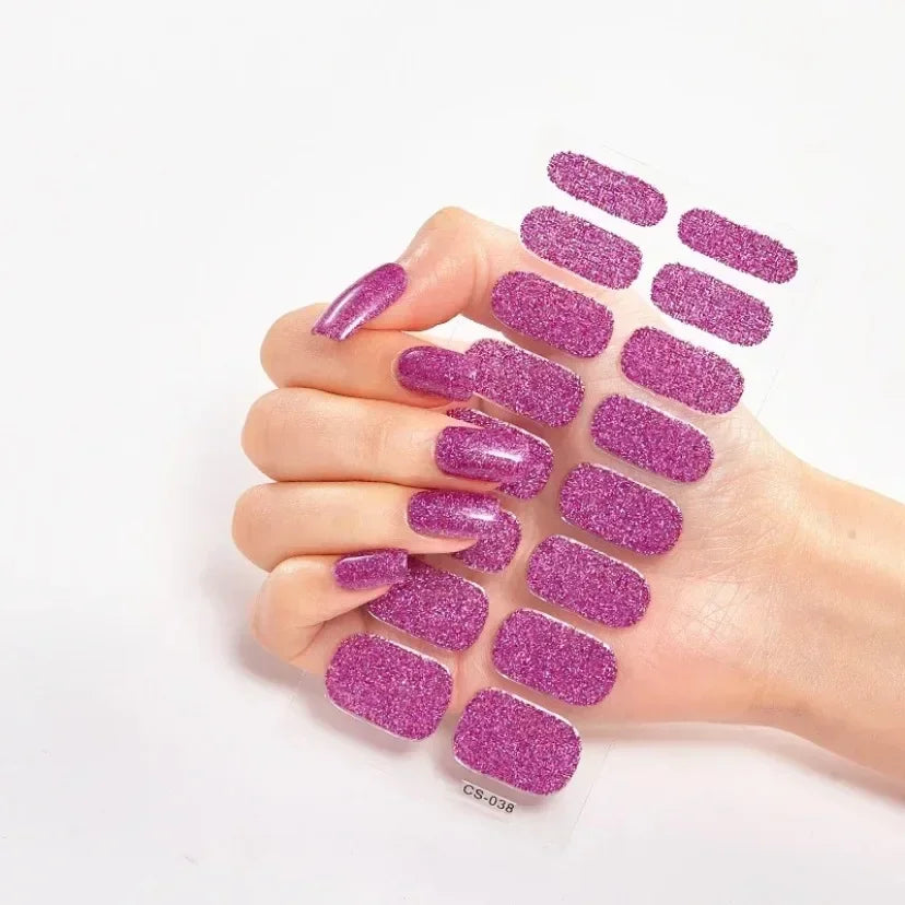 UV Semi Cured Gel Nail Wraps – Long Lasting French Style LED Gel Nail Stickers for Nail Extensions