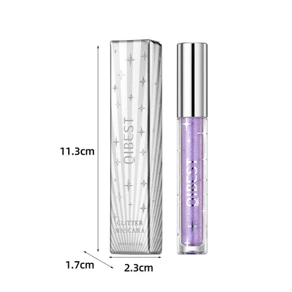 Glitter Diamond Mascara – Waterproof Shimmer Curling Mascara (Silver, Gold & Purple)