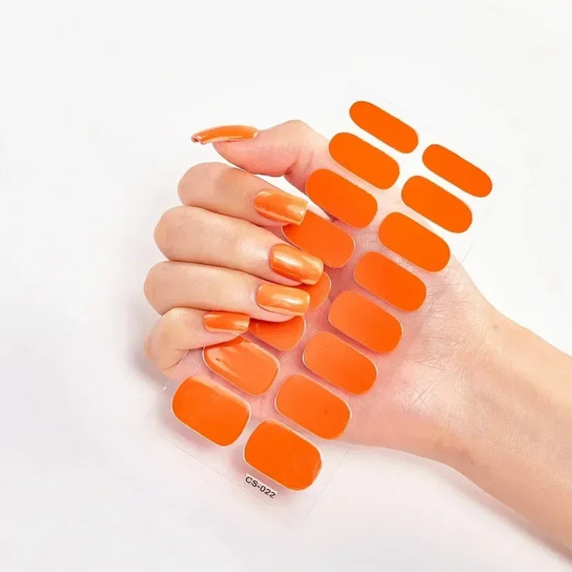 UV Semi Cured Gel Nail Wraps – Long Lasting French Style LED Gel Nail Stickers for Nail Extensions