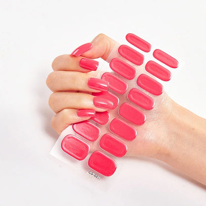 UV Semi Cured Gel Nail Wraps – Long Lasting French Style LED Gel Nail Stickers for Nail Extensions