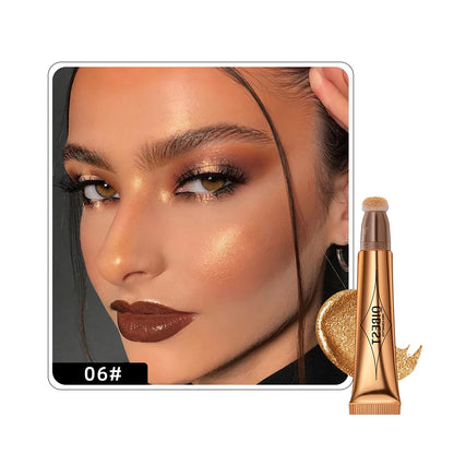 Liquid Contour with Cushion Applicator Highlight Shimmer Natural Soft Moisturizing Cream Liquid Blush for Cheek Cosmetics