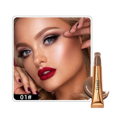 Liquid Contour with Cushion Applicator Highlight Shimmer Natural Soft Moisturizing Cream Liquid Blush for Cheek Cosmetics
