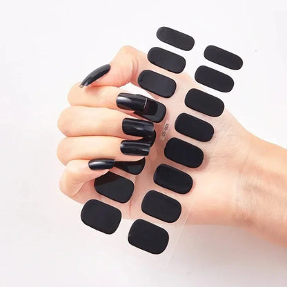 UV Semi Cured Gel Nail Wraps – Long Lasting French Style LED Gel Nail Stickers for Nail Extensions